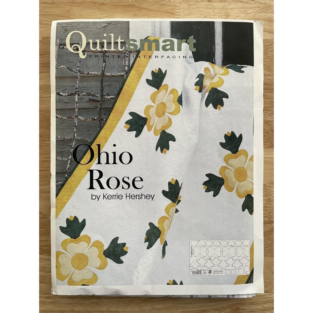 Quiltsmart Printed Interfacing Pattern Ohio Rose by Kerrie Hershey, 6 panels